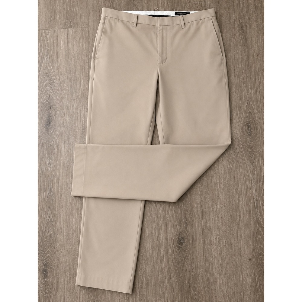 Banana Republic Slim Fit Textured Chino Pants Mens 34x34 Light Khaki Preppy